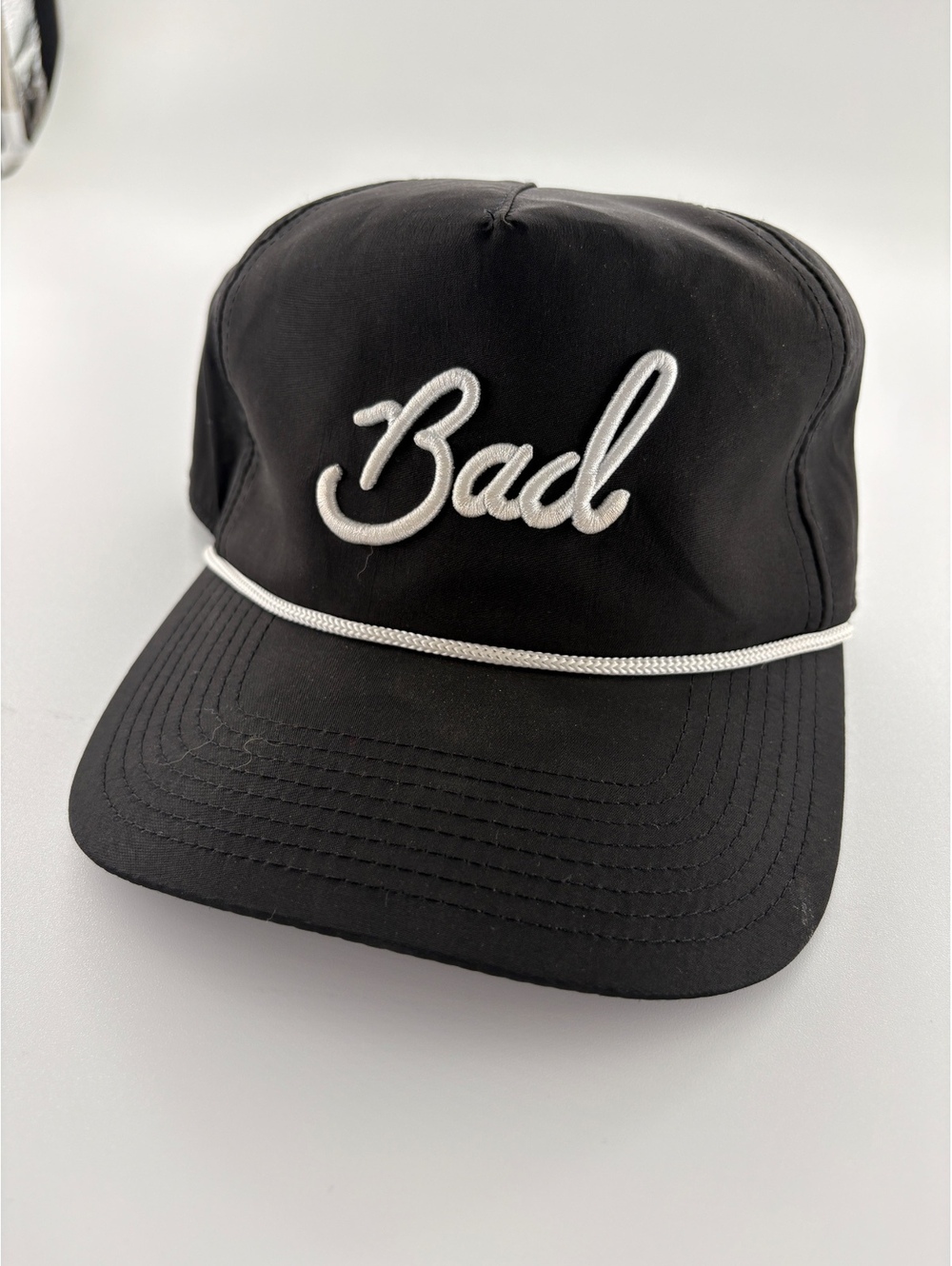 Bad Birdie Golf Snapback Hat Black Silver Rope Embroidered